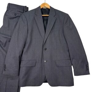 Banana Republic Mens 40R Slim Charcoal Gray Wool Suit Jacket Pants 33x27 Classic